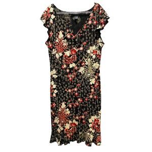 BCBG Vintage Y2K Midi Floral Dress Holiday Romantic Fairy  Sz L